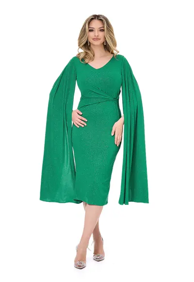 Rochie midi cambrata Kate - Verde