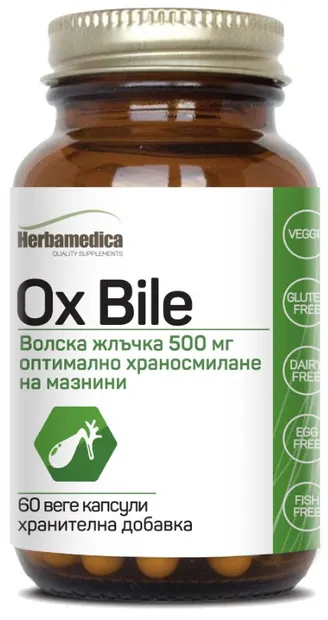 Ox Bile, 500 mg, 60 capsule, Herbamedica