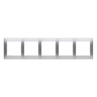 Rama cvintupla pentru doze gips-carton IP20 / IP44; silver mat metalic