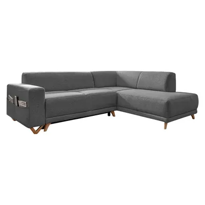 Colțar gri extensibil/cu spațiu de depozitare (cu colț pe partea dreaptă/în formă de ”L”) Classy Sophie – Miuform
