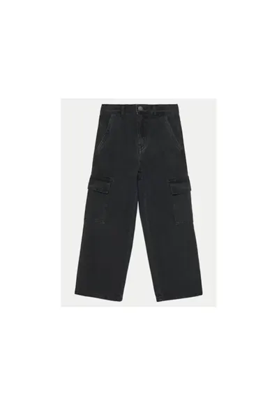 Pantaloni fete - 304718243 - Bumbac/Poliester - Negru - Negru
