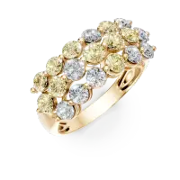 Inel din aur galben cu diamante multicolore de 2.28ct