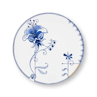 Farfurie din porțelan, Pip Studio, White, 23 cm, colecția Pip & The Blue Bird