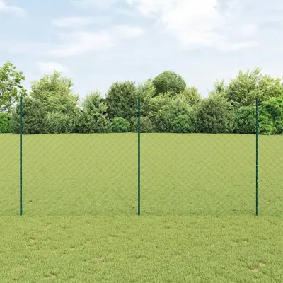 vidaXL Gard de sarma cu stalp 25 x 1,5 m Oțel Galvanizat Verde Plasă