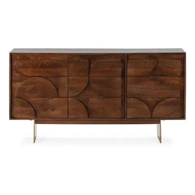 Comodă maro din lemn de mango 145x76x40 cm Trisha – MOME