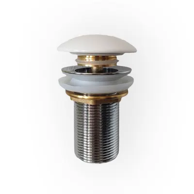 Ventil lavoar click-clack cu capac ceramic alb cu preaplin, Foglia