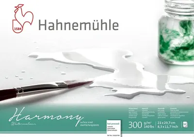 Bloc de schițe Hahnemuhle Harmony - A4, hârtie presată la cald, 12 coli