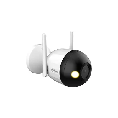 Camera supraveghere WiFi de exterior Dahua F4C-LED, 4MP, Full‑color cu iluminare 30 m, Detectie AI persoane, Microfon integrat, H.265, Iluminare inteligenta, Slot microSD, Carcasa metal + plastic, IP67