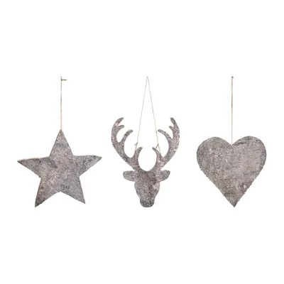 Set 3 decorațiuni suspendate Côté Table Christmas Ecorce