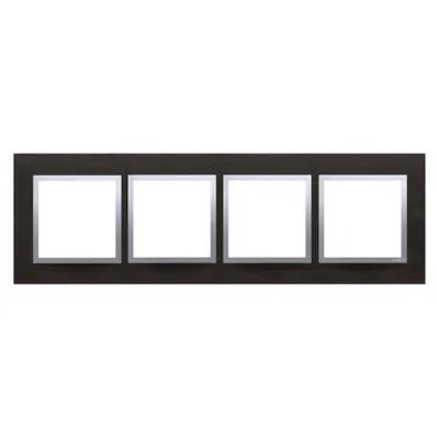 Rama cvadrupla de sticla IP20/IP44(a se folosi cu DUN4 pentru IP44), inox Yin