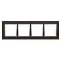 Rama cvadrupla de sticla IP20/IP44(a se folosi cu DUN4 pentru IP44), inox Yin