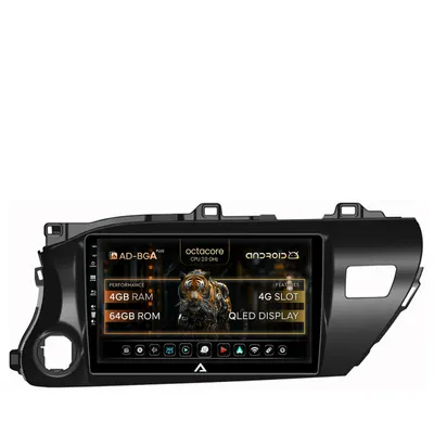 Navigatie Toyota Hilux (2015+), Android, A-Octacore 4GB RAM + 64GB ROM, 10.1 Inch - AD-BGA10004+AD-BGRKIT086