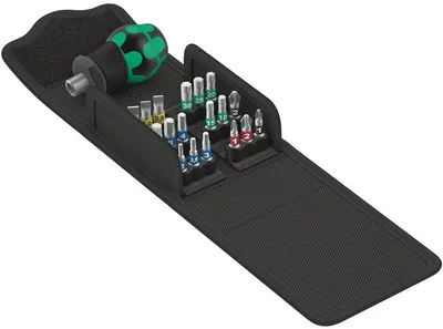 Set șurubelniță cu biți Wera - Kompakt Stubby 1, 19 piese