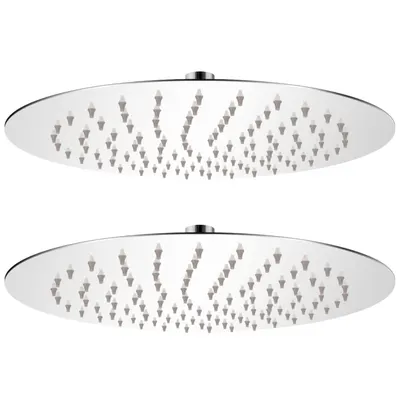 vidaXL Cap de duș tip ploaie, 2 buc., Ø 25 cm, oțel inoxidabil