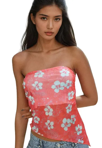 Tricou dama - tricot - imprimeu floral - roz