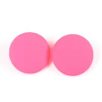 Cercei rotunzi roz neon cu design minimalist