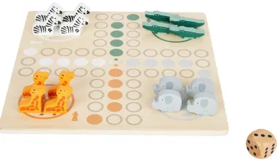 Joc din lemn Small Foot - Nu te supara frate, animale safari