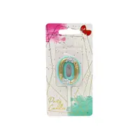 Lumânare aniversară pentru tort, Giftdesign, cifra 0, colecția Flower, 4.5 cm