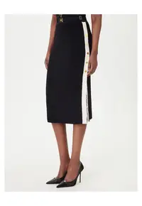 Fusta midi neagra - viscoza - Negru
