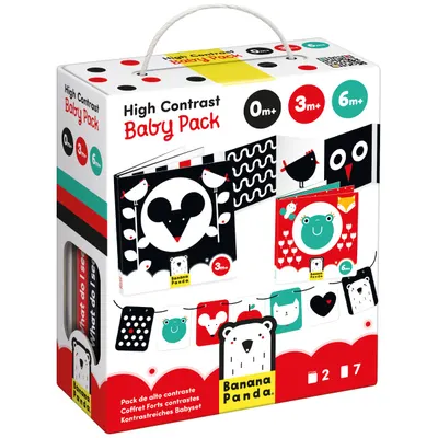 Carduri cu contrast ridicat pentru bebelusi, Banana Panda, 9 piese