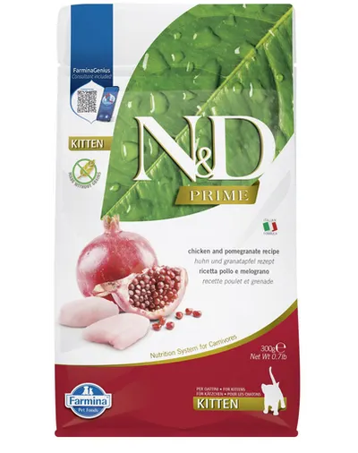 FARMINA N&D Hrana uscata pentru pisoi, pisici gestante si care alaptează, cu pui si rodie 300 g