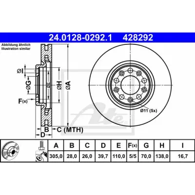Disc frana ATE 24.0128-0292.1