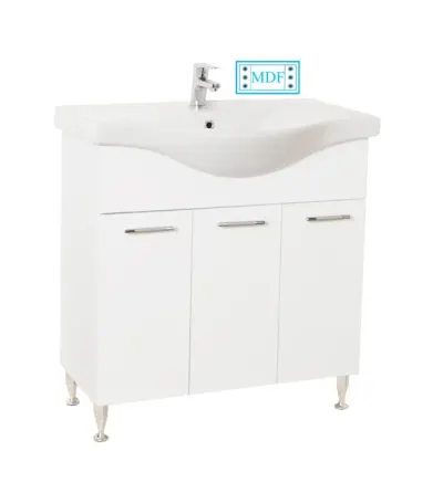 Set Baza front MDF si Lavoar seria 153, 80 cm, alb