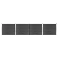 Gossi set panouri gard, 699x146 cm, gri, wpc