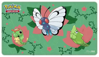Covoraș de joacă cu cărți Ultra Pro - Pokemon TCG: Caterpie Evolutions Stitched Playmat