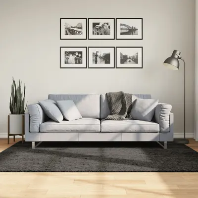 vidaXL Covor ISTAN, cu fire înalte, aspect lucios, antracit, 140x200cm