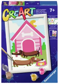 Kit de vopsea după număr Ravensburger CreArt - Câine cu căsuță