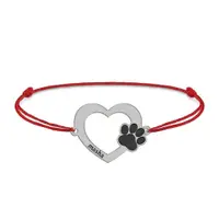 Paw Lover - Bratara personalizata inimioara si labuta - snur