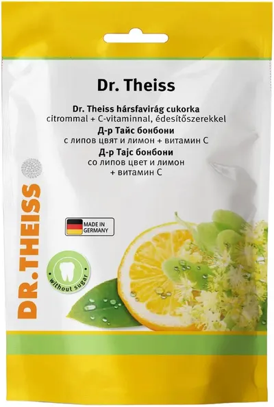 Dr. Theiss Bomboane cu flori de tei, lămâie și vitamina C, 75 g, Naturprodukt