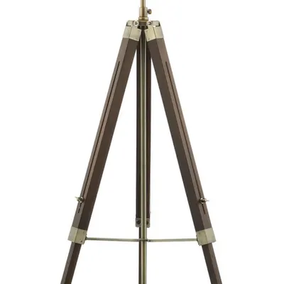 Lampadar de podeaEasel Tripod Floor Lamp Dark Wood Antique Brass Base Only