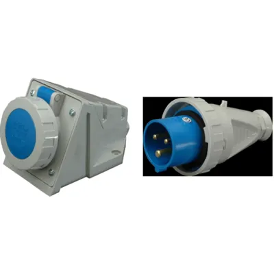 Pachet Complet: Priza Industriala Aparenta IP67 16A 230V + Fisa Industriala pe Cablu IP67 16A 230V - Solutia Ideala pentru Conexiuni Monofazate Sigure