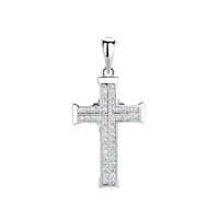 Pandantiv argint 925, JW1275, model cruce, placat cu rodiu