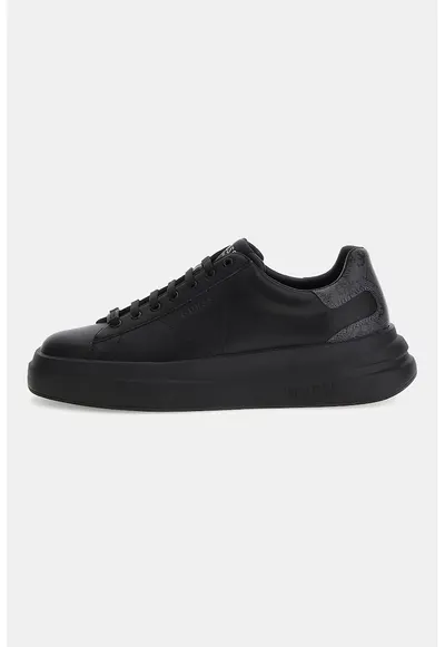Pantofi sport de piele ecologica si piele - Negru