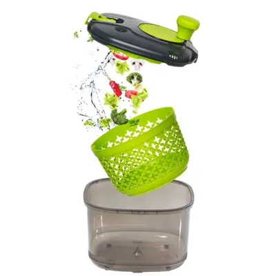 Bol cu Strecuratoare Centrifuga pentru Uscat Salata si Verdeturi, 4.20 l, Herevin