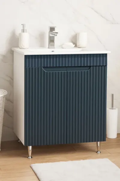 Set Baza front MDF si Lavoar seria 033, 60 cm, antracit