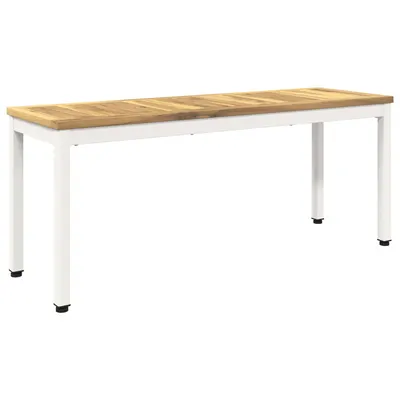 vidaXL Bancă de grădină 108,5 x 35 x 45 cm Lemn Solid de Acacia Alb