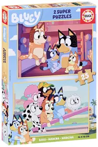 Puzzle din lemn pentru copii Educa din 2 x 25 de piese - Cățeluși