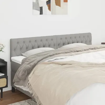 vidaXL Tăblii de pat, gri deschis, 200x7x78/88 cm, textil