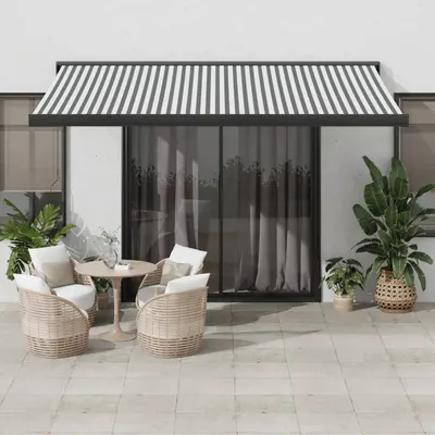 Gossi copertina retractabila antracit/alb, 4x3 m, textil/aluminiu