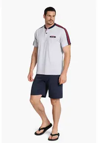 Pijama cu benzi contrastante