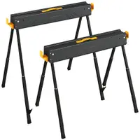 HOMCOM Set de 2 suporturi pentru fierăstrău pliabile înălțime reglabilă pentru lemn 2x4 cu mâner cârlige susține până la 500 kg negru | Aosom Romania