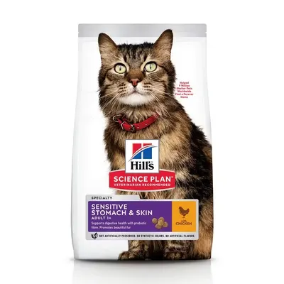 Hrana uscata pisici, Hill's Science Plan Feline Adult Skin and Stomach Chicken, 7 kg