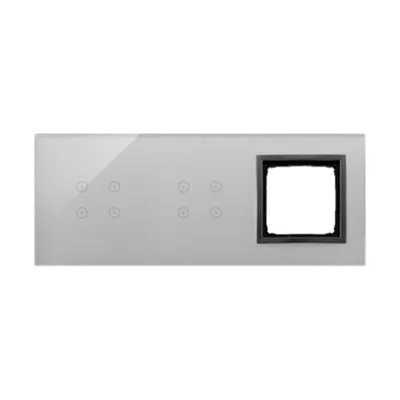 Panou Touch 3 module, modul 1:4 comenzi touch, modul 2: 2 comenzi touch, modul 3: spatiu pentru modul antracit Simon 54, sticla cenusie