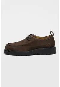 Pantofi derby de piele intoarsa - Maro inchis