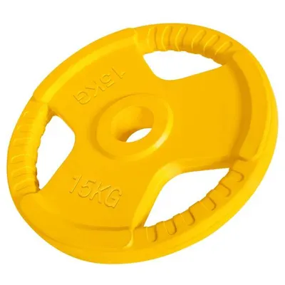Disc din fier cauciucat olimpic cu grip 15Kg 50/51mm