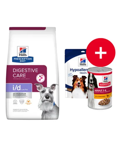 HILL'S Prescription Diet Digestive Care i/d ActivBiome Canine Low Fat pui 12 kg + recompense GRATIS